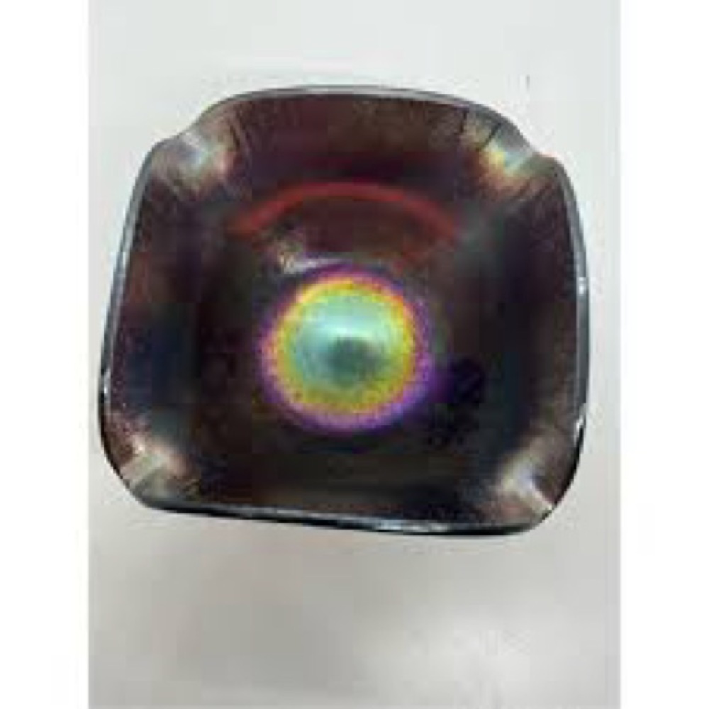 Imperial Iron Cross Mark Pearl Amethyst Carnival Stretch Art Glass P A 59 1920s